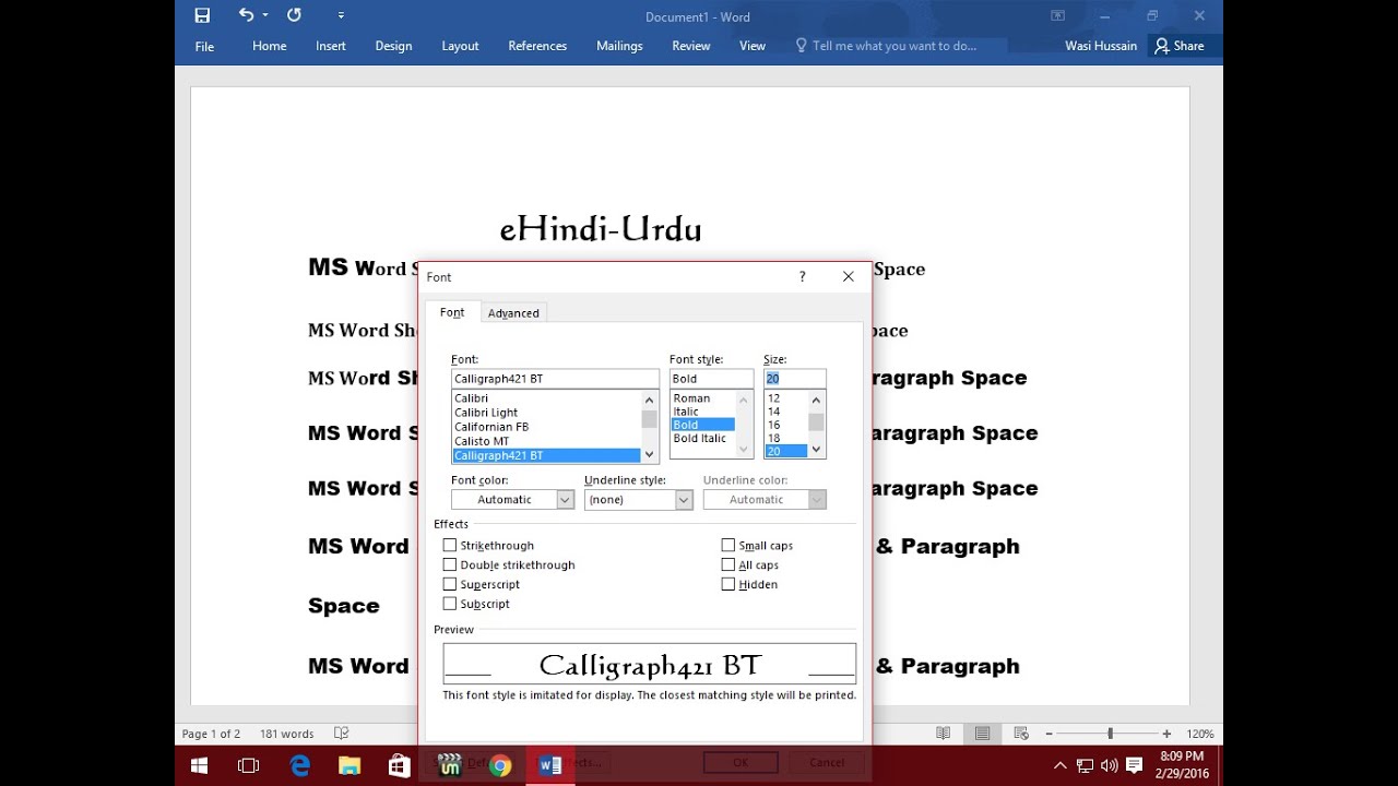 urdu font for microsoft word